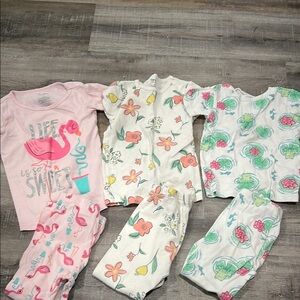 Carter's Kids Pajama Sets - Pink, White, Floral, Flamingo
